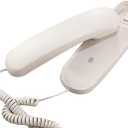 Corded White Wall Phone, TelPal Small Analog Wall Telephone for Seniors Home, Single Line Trimline Landline Phones, No AC Power or Battery Required