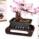 Cherry Blossom Tree Building Sets,Le-go Bonsai Tree Sets for Adults,3 in 1 Botanical Collection DIY Plant,Gift for Home Decor and Office Art