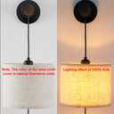 XSDeTu Wall Sconces Set of Two, Plug in Sconces Wall Lighting with Fabric Shade, Farmhouse Wall Lamps with Plug in Cord, Rustic Wall Lights with Wood Arm and On/Off Switch for Bedroom, Living Room