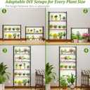 Plant Stand with Grow Light Indoor - 6-Tier DIY Plant Shelf with Grow Lights for Seedlings, Greenhouse, Indoor, 8 Pack 5000K 192W LED Full Spectrum Growing Lamp with Rack, Wheel, 29"x13.5"x73.5", 8 Lights, 6 Pads, 6 Shelves, 4 Casters, 12 Poles