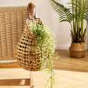 Woven Front Door Basket Water Hyacinth Wall Hanging Basket Decorative Boho Mounted Organizer for Dried Flower Plants Storage Basket for Garden, Home, and Farmhouse Décor (B_Hyacinth)