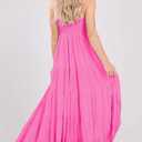 chouyatou Women's Summer Boho Flowy Spaghetti Strap Maxi Dress Smocked Back Casual Swing Beach Sundress (Pink, S)