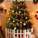 15.7" H Sturdy Safe Wooden Christmas Tree Fence - White Christmas Tree Gate Dogs Cat Proof for 5-7ft Trees, 8 Pcs Easy to Install