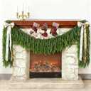 Christmas Decorations, Christmas Garland, 9FT 80-pin Realistic Norfolk Pine Garland, Artificial Greenery Garland for Winter Home, Mantle, Fireplace, Table, Banister, Stairs, Door,Indoor,Outdoor