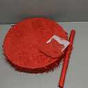 Jenaai 16 Inch Round Red Piñata Large circle Blank Piñata with Stick, Blindfold and Confetti for Adults and Kids' Birthday Parties Game DIY Wedding Celebration Baby Shower Carnival Party Supplies