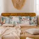 Rustic Farmhouse Winter Animal Bird Fox Rabbit Decorative Throw Pillow Covers Set of 4, Christmas Deer Gifts, Christmas Tree Snowflake Pillow Cases 18 x 18 Inch Kids Room Bed Sofa Decor