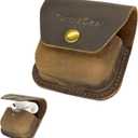 Belt Clip Airpod Case, Universal Leather Belt Holster for Airpod Pro, Samsung Galaxy Buds and Beats Studio Buds, Real Leather Earbuds Pouch for Belt, Brown Color