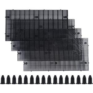 ALEGI Plastic Grid Divider Tray Egg Crate Louvre Aquarium Fish Tank Bottom Isolation with Bracket (4pcs Black)