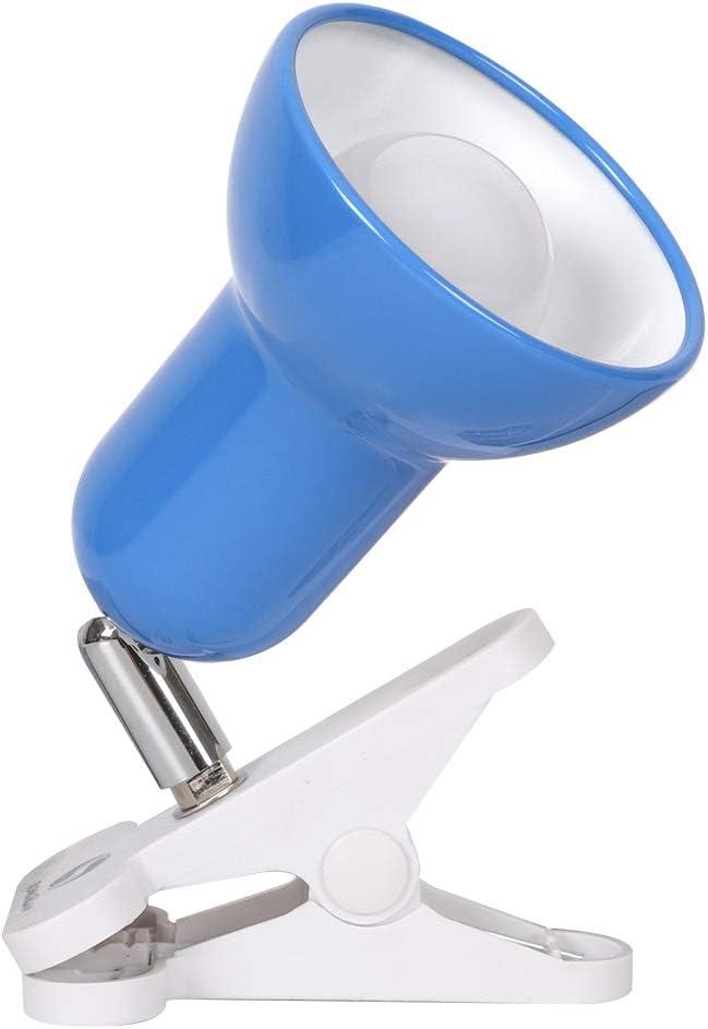 RONG&LAN Clip lamp,360 Rotation Clip on Lamp Portable Book Reading Light,Clamp on Desk/Table/Bunk Bed/Cupboard Home Lighting, (Desk lamp,Seven Colors for Your Choice) (Blue)
