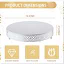 Wenqik Cake Stand 14 Inch Round Metal Cupcake Dessert Wedding Cake Stand Cookies Display Holder Fruit Serving Tray for Table Wedding Birthday Anniversary Party(White)