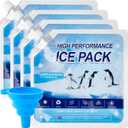 Reusable Ice Packs for Cooler, 4 Pack Freezer Ice Packs for Lunch Boxes, Cooler Ice Packs for Camping Gear, Fishing (Large)