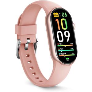 FITVII Ole Fitness Tracker, 1.6'' AMOLED Fitness Watch with 24/7 Heart Rate and Blood Pressure Monitor, Blood Oxygen Sleep Tracking Step Calories Counter IP68 Waterproof Activity Tracker for Women Men