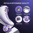 LKD Adjustable Roller Skates for Women & Men – Comfortable Quad Skates with Half-Size Adjustment, Velvet Lining, Reinforced Heel – Custom Color Options (Sizes 7-8)