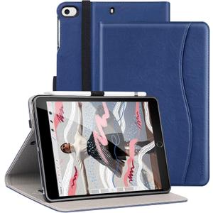 for iPad mini 5 2019/Mini 4 3 2 1 Case 7.9 Inch, Premium PU Leather Folio Stand Cover with Auto Wake/Sleep, Front Card Pocket for iPad mini 5th/4th/3rd/2nd/1st Generation, Navy Blue