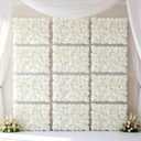 Flower Wall Panel Backdrop: 12 Pcs 24 x 16 Inch White Artificial Hydrangea Floral Panels