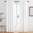 NICETOWN Living Room Curtains - (White Color) W34 x L84, Set of 2, Home Decor Modern Drapery Panels for Office/School/Hospital Window
