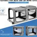 Suertree Large Cat Carrier for 2 Cats with Zipper Locks, Double Cat Carrier with Travel Litter Box, Soft Pet Travel Carrier for Cats and Small Dogs Up to 45 Lbs, Gray