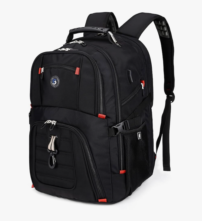SHRRADOO Extra Large 50L Travel Laptop Backpack with USB Charging Port, College High School Backpack Airline Approved Business Work Bag Fits 17 Inch Computer for Men Women