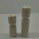 She and Brie Aesthetic Ribbed Pillar Candle Set| Aesthetic Room Decor| Wedding table decor| Dinner Candles| Candle Gift Set| Column Candles| Hourglass Pillar| Set of 2