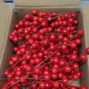 40 Pack Christmas Red Berry Stems 8.7 Inch, Christmas Berries Decorations Artificial Burgundy Berry Picks, Red Holly Berry Branches for Christmas Tree Decoration,Valentines,Wedding,Holiday Home Decor