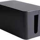 Cable Management Box,Cord Organizer Box for Home and Office System to Cover and Hide & Power Strips & Cords,Surge Protector (Small, Black)