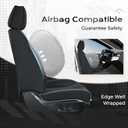 Coverado Car Seat Covers with Lumbar Support, Front Covers for Cars, Universal Automotive Seat Cover, Waterproof, Leather Car Seat Cushion, Interior Seat Protectors for Most Cars