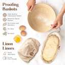 Sourdough Kit with Professional Bread Making Tools - Complete Sourdough Bread Making Kit with 10" Round & 11" Oval Handcrafted Bannetons, Bread Lame, Danish Whisk, Bowl & Dough Scrapers (14-Piece Kit)