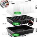 Heavy Duty Seed Starter Trays with 5'' Tall Humidity Domes & 2.75'' Deep Cells 3-Pack (162 Cells Total) Reusable Plant Germination Kit, Durable Plastic Seedling Trays for Herbs, Vegetables