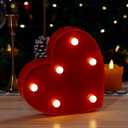 LED Letter Lights Pink Glitter Marquee Letters Light Up Alphabet Letters Sign Battery Powered for Home Party Decoration Night Bar Wedding Birthday Christmas Lamp Girls Gift-Red Heart