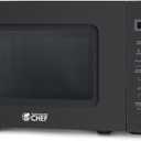 Commercial Chef 0.7 Cu. Ft. Countertop Microwave Oven, Touch Controls with Digital LED Display, 700W Small Microwave with 10 Turntable Plate, Push Button Door, 10 Power Levels, CHM7MB, Black