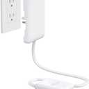 Short Flat Extension Cord 1.5ft, ETL Listed, NUTICT Indoor 3 Prong Extension Cord Flat Wall Plug with Outlet Cover, 900J Surge Protector, Small Outlet Extender Hidden for Kitchen Bathroom, White