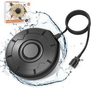 Bird Bath Heater,Birdbaths De-Icer,Birdbath Water Heater Deicer with Thermostatically Controlled,Heated Bird Bath Deicer Suitable for Birdbath Farm Livestock Drinking Outdoors in Winter,Black