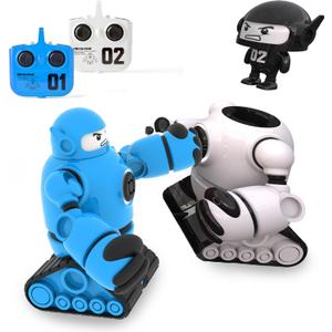 Sharper Image Mecha Rivals Remote Control Battle Robots, Two-Player Wireless Fighting Set with Lights and Sounds (Blue and White)