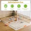 Wooden Baby Playpen, 10 Panels Fence for Babies and Toddlers 83”×57”