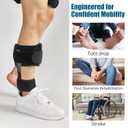 Jewlri AFO Drop Foot Brace, Drop Foot Stabilizer, AFO Support for Walking, Lightweight, Trimmable, Polyethylene, fits Most Shoes Easily (Left, Large) (Black, L)