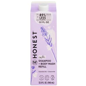 The Honest Company 2-in-1 Cleansing Shampoo Body Wash Refill Carton Gentle for Baby, Naturally Derived, Tear-free, Hypoallergenic, Lavender Calm, 32 fl oz