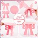 Lallisa Bow Cake Stand Pink Coquette Party Decorations 3D PVC Dessert Holder for Baby Shower Wedding Decor Holiday Props Theme Gift Birthday Bachelorette Bridal Party Supplies