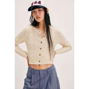Cropped Cardigan Button Down Spring Lightweight Sweaters 2026, L