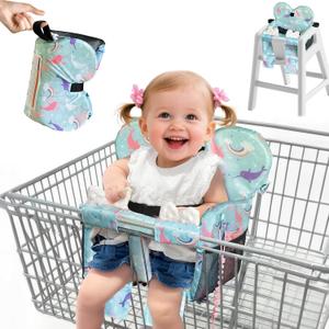 Premium Baby Shopping Cart Cover & High Chair Seat Protector - Universal Fit for Grocery Carts, Restaurant ChairsRestaurant Seats, and Park Swings-Girl & BoyOcean Blue