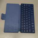 CACOE Wireless Keyboard with Stand, Mini Keyboard for Cell Phone, Ultra-Slim Portable, Foldable, Dual-Channel QWERTY with Stand Holder for Smartphone and More iOS Android Windows, Ocean Blue