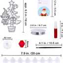 Winlyn 24 Sets Potted Christmas Tree Suncatchers Ornaments Decorations DIY Window Paint Art Suncatchers Winter Crafts Painting Kits for Kids Classroom Activities Art Project Party Favors