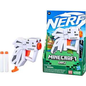 Nerf MicroShots Minecraft Ghast Mini Blaster, Includes 2 Official Elite Darts, Christmas Stocking Stuffers, Minecraft Ghast Mob Design