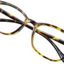 VisionGlobal Blue Light Blocking Glasses for Women, Anti Eyestrain, Computer Reading, TV Glasses, Stylish Square Frame, Anti Glare(Brown Tortoise,+5.00 Magnification)