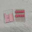 Glamnetic Press On Nails - Flamingo Pink | Opaque Classic Pink Short Almond Fake Nails, Reusable | 15 Sizes - 30 Nail Kit