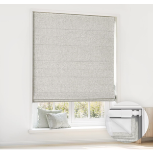 LazBlinds No Drill Cordless Roman Shades, 31'' W x 48'' H, Grey