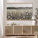 VIYYIEA Extra Large Canvas Wall Art, 36x54 Inch Vintage Wildflower Landscape, Neutral Floral Meadow Wall Decor for Living Room or Bedroom, Above Sofa