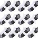 Comfoex 12 Pairs Boys Ankle Cushioned Socks Athletic Low Cut Sports Breathable Socks For Kids 7-10 Years Old