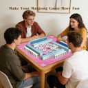 Pink Mahjong Mat 31.5"x31.5" American Mahjong Mat for Table with Printed Rules and Carry Bag Non-Slip Noise-Reducing Mahjong Table Mat Gift for Women (Pink)