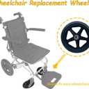 6 Inch Replacement Wheels (2-Pack) - Universal PU for Wheelchair, Walker & Rollator - Quiet Anti-Slip Solid Rubber with Sealed Bearings - Black