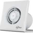 EINTTAX 4 Inch Bathroom Exhaust Fan, 130m³/h Quiet Ventilation Extractor with Check Valve, Wall/Window Mount Bathroom Exhaust Fan for Kitchen, Garage, Office, Shop, 12W, 34 dB, White